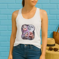 Moo Deng With The Moon Womens Tank Top