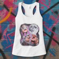 Moo Deng With The Moon Womens Tank Top