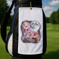 Moo Deng With The Moon Golf Towel