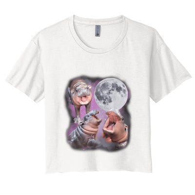 Moo Deng With The Moon Crop Top