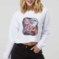 Moo Deng With The Moon Cropped Pullover Crew
