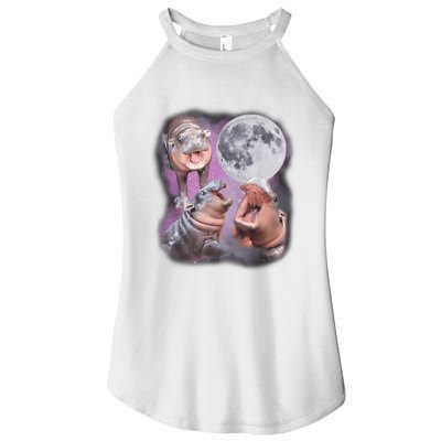 Moo Deng With The Moon Women's Perfect Tri Rocker Tank