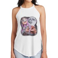 Moo Deng With The Moon Women's Perfect Tri Rocker Tank