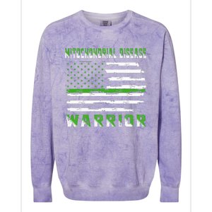 Mitochondrial Disease Warrior USA Flag United States Flag Colorblast Crewneck Sweatshirt