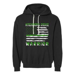 Mitochondrial Disease Warrior USA Flag United States Flag Garment-Dyed Fleece Hoodie