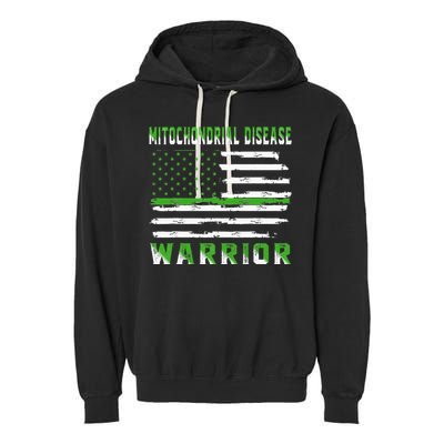 Mitochondrial Disease Warrior USA Flag United States Flag Garment-Dyed Fleece Hoodie