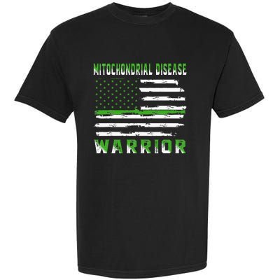 Mitochondrial Disease Warrior USA Flag United States Flag Garment-Dyed Heavyweight T-Shirt