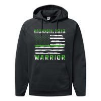 Mitochondrial Disease Warrior USA Flag United States Flag Performance Fleece Hoodie