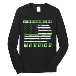 Mitochondrial Disease Warrior USA Flag United States Flag Long Sleeve Shirt