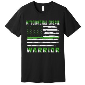 Mitochondrial Disease Warrior USA Flag United States Flag Premium T-Shirt