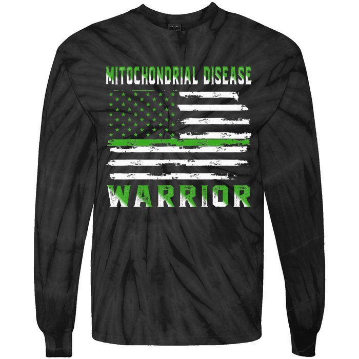 Mitochondrial Disease Warrior USA Flag United States Flag Tie-Dye Long Sleeve Shirt