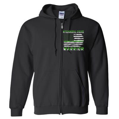 Mitochondrial Disease Warrior USA Flag United States Flag Full Zip Hoodie