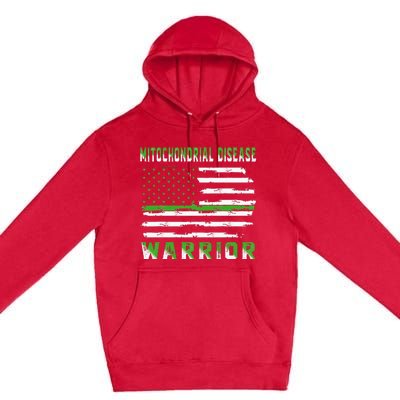 Mitochondrial Disease Warrior USA Flag United States Flag Premium Pullover Hoodie