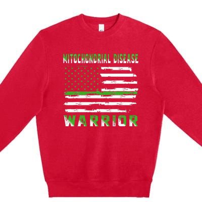 Mitochondrial Disease Warrior USA Flag United States Flag Premium Crewneck Sweatshirt