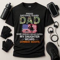 My Daughter Wears Combat Bootscute Giftproud National Guard Dad Army Gift Cooling Performance Crew T-Shirt