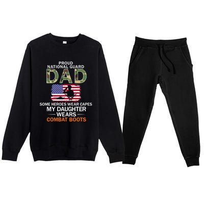 My Daughter Wears Combat Bootscute Giftproud National Guard Dad Army Gift Premium Crewneck Sweatsuit Set