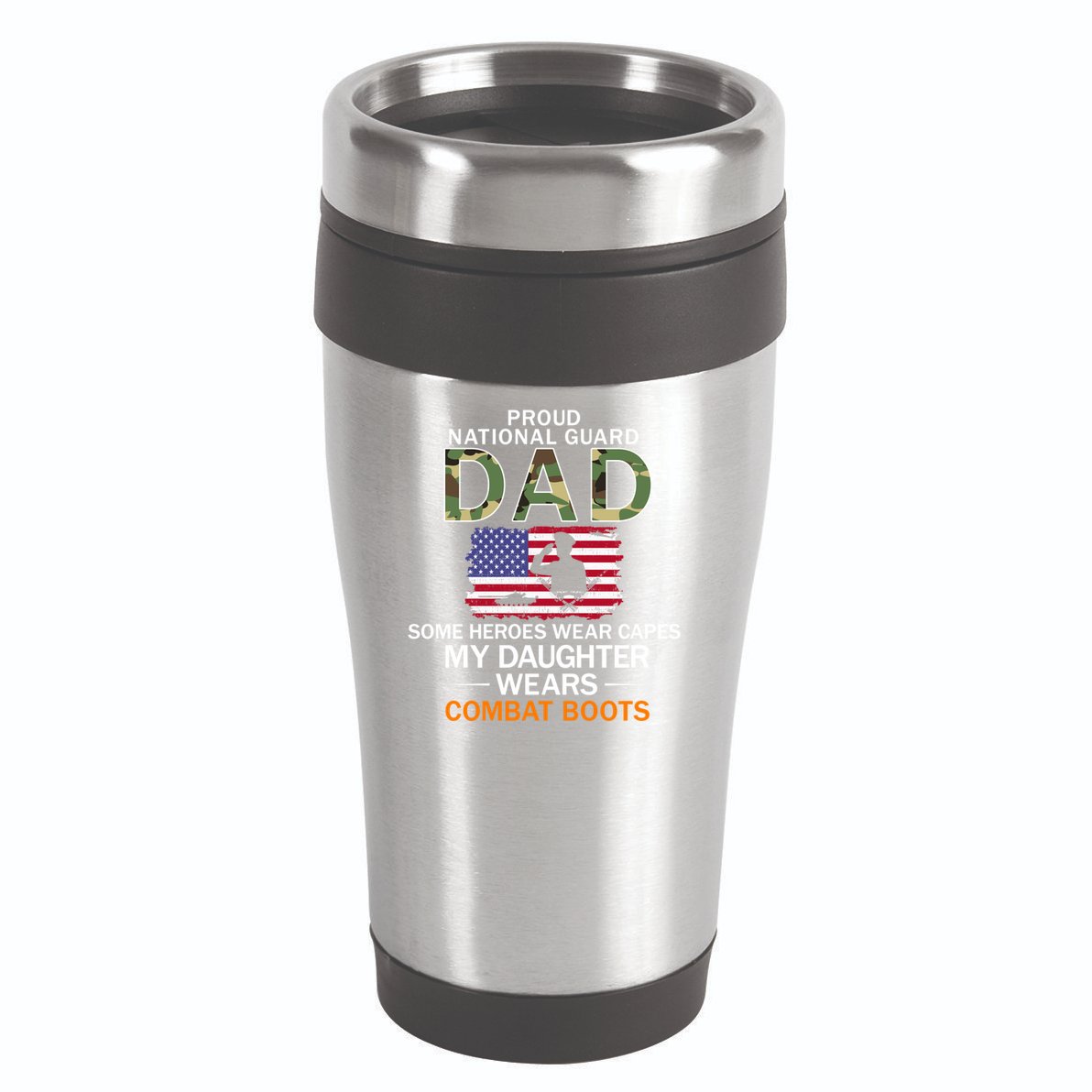 My Daughter Wears Combat Bootscute Giftproud National Guard Dad Army Gift 16oz Travel Tumbler