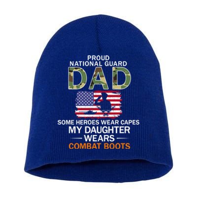 My Daughter Wears Combat Bootscute Giftproud National Guard Dad Army Gift Short Acrylic Beanie