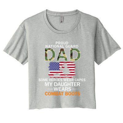 My Daughter Wears Combat Bootscute Giftproud National Guard Dad Army Gift Women's Crop Top Tee