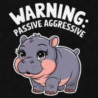 Moo Deng Warning Passive Aggressive Hippo Ladies PosiCharge Tri-Blend Wicking Tank