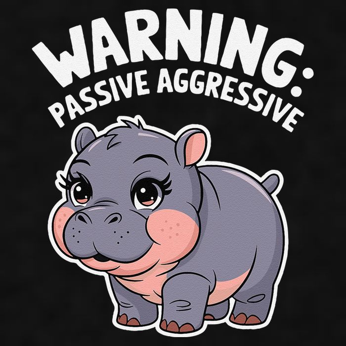 Moo Deng Warning Passive Aggressive Hippo Ladies PosiCharge Tri-Blend Wicking Tank