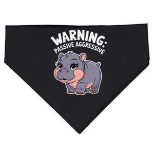 Moo Deng Warning Passive Aggressive Hippo USA-Made Doggie Bandana