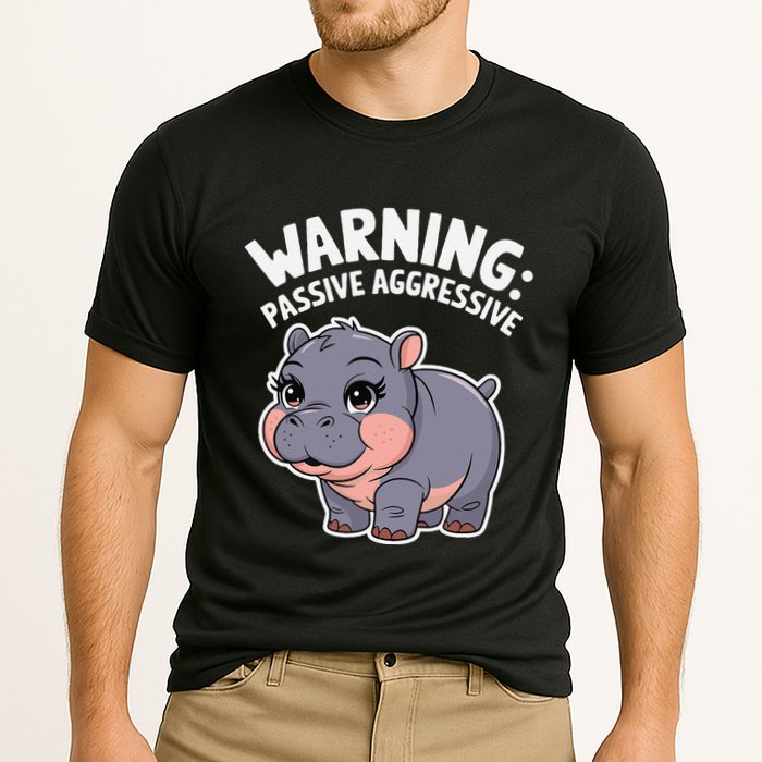 Moo Deng Warning Passive Aggressive Hippo Performance Shirt
