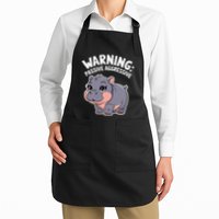 Moo Deng Warning Passive Aggressive Hippo Apron
