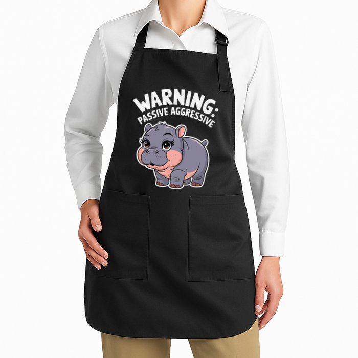 Moo Deng Warning Passive Aggressive Hippo Apron