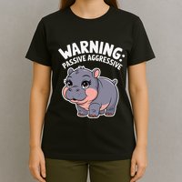 Moo Deng Warning Passive Aggressive Hippo T-Shirt