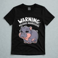Moo Deng Warning Passive Aggressive Hippo T-Shirt