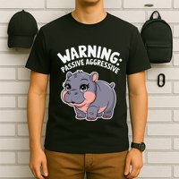 Moo Deng Warning Passive Aggressive Hippo T-Shirt