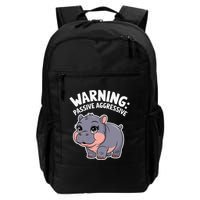 Moo Deng Warning Passive Aggressive Hippo Backpack