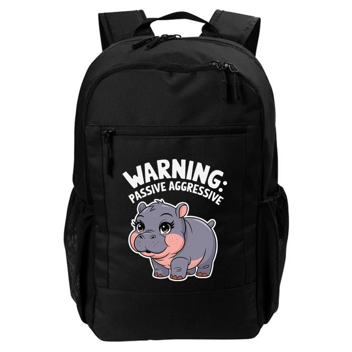 Moo Deng Warning Passive Aggressive Hippo Backpack