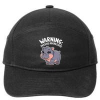 Moo Deng Warning Passive Aggressive Hippo 7-Panel Snapback Hat