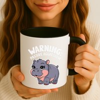 Moo Deng Warning Passive Aggressive Hippo Mug