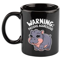 Moo Deng Warning Passive Aggressive Hippo 11oz C Handle Ceramic Mug