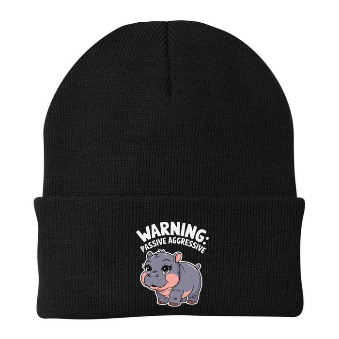 Moo Deng Warning Passive Aggressive Hippo Beanie