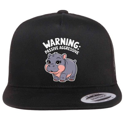 Moo Deng Warning Passive Aggressive Hippo Flatbill Hat