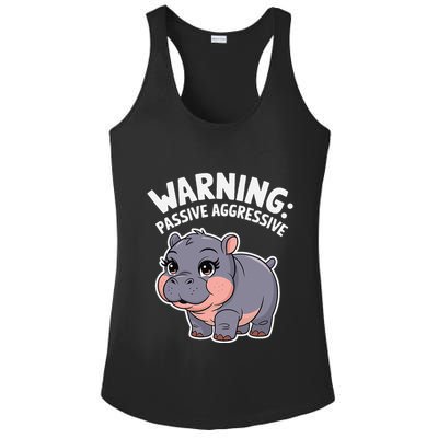 Moo Deng Warning Passive Aggressive Hippo Ladies PosiCharge Competitor Racerback Tank