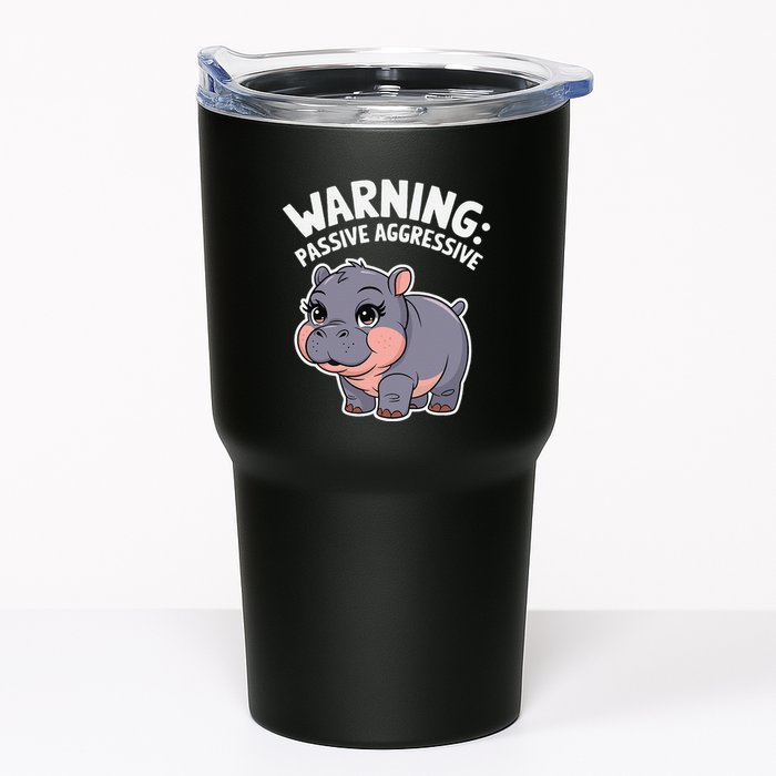 Moo Deng Warning Passive Aggressive Hippo Tumbler