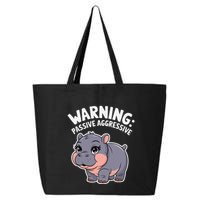 Moo Deng Warning Passive Aggressive Hippo 25L Jumbo Tote