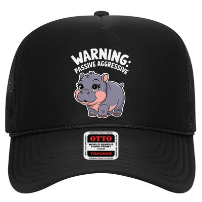 Moo Deng Warning Passive Aggressive Hippo Trucker Hat