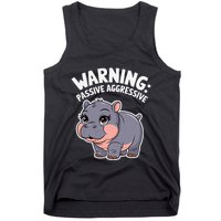 Moo Deng Warning Passive Aggressive Hippo Tank Top
