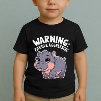 Moo Deng Warning Passive Aggressive Hippo Toddler T-Shirt
