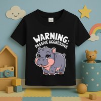 Moo Deng Warning Passive Aggressive Hippo Toddler T-Shirt