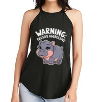 Moo Deng Warning Passive Aggressive Hippo Women's Perfect Tri Rocker Tank