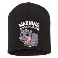 Moo Deng Warning Passive Aggressive Hippo Short Acrylic Beanie