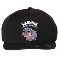 Moo Deng Warning Passive Aggressive Hippo Wool Snapback Cap