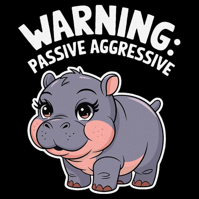 Moo Deng Warning Passive Aggressive Hippo Wool Snapback Cap